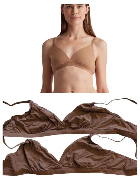 Quince Other - NEW Quince 2-pack Bras Second Skin Crossover Bralette Mocha Tan Size XL
